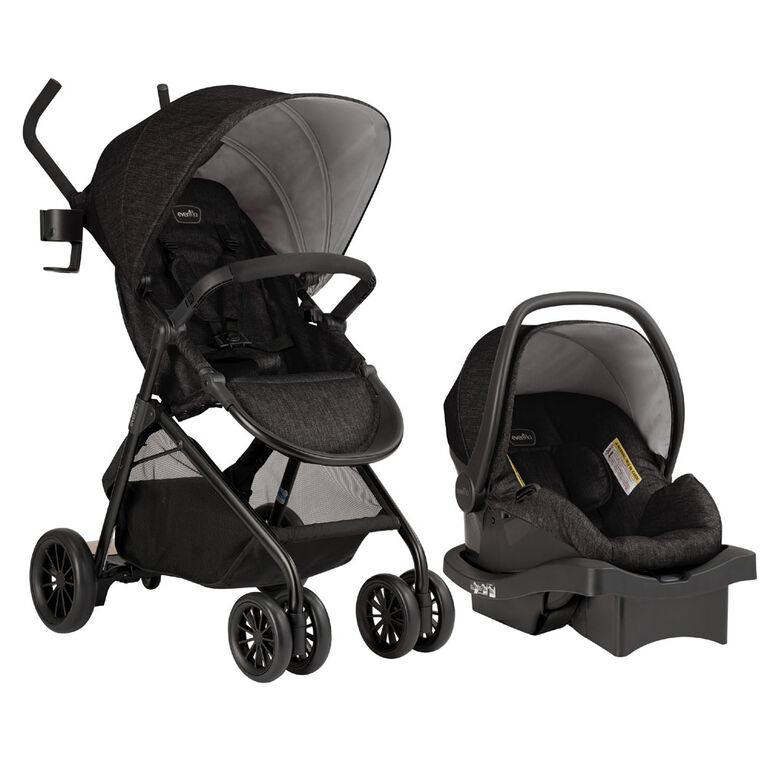 Evenflo Sibby Travel System with LiteMax Infant Car Seat, Charcoal