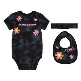 Jordan Girls 3 Piece Box Set - Anthracite - Size 6-12 Months
