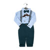 Little Gent Ensemble porte-jarretelles et nœud papillon : bleu 3-6 mois