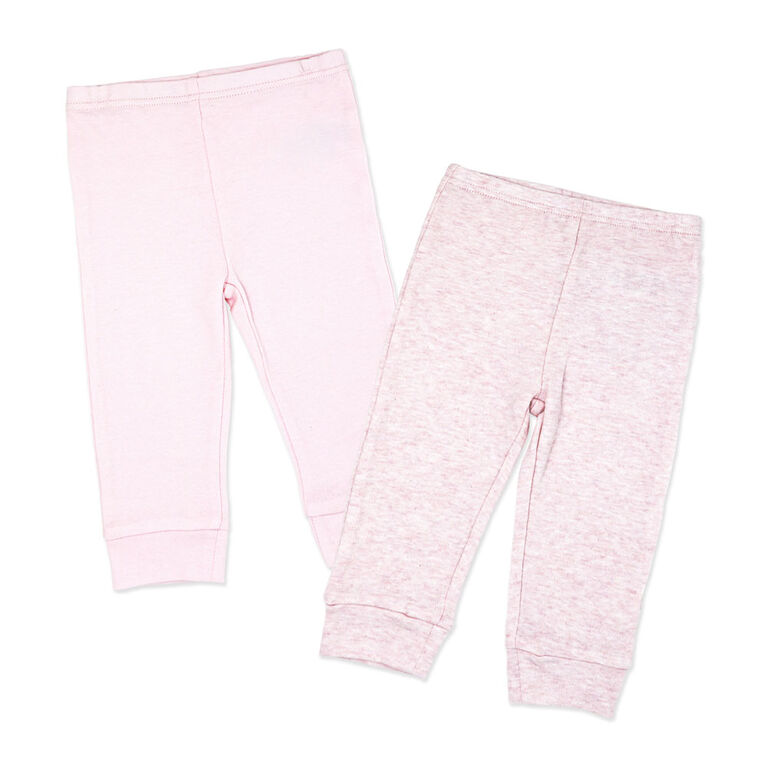 Naturelle 2 Piece Cuffed Pant Set: Pink 6M