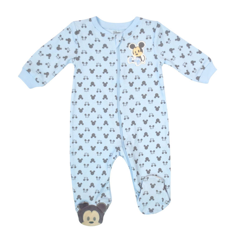 Disney Mickey Mouse 1-Piece Sleeper - Blue, 9 Months