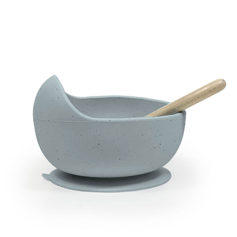 Silicone bowl and spoon set Seafoam