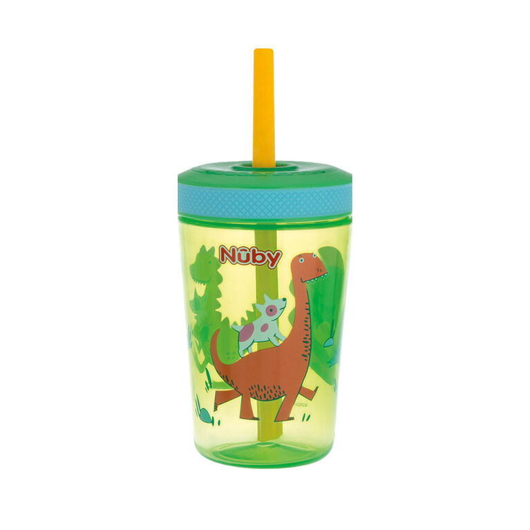Nuby Thirsty Kids No-Spill Super Sipper Sip-it 14 oz. - Dinosaur
