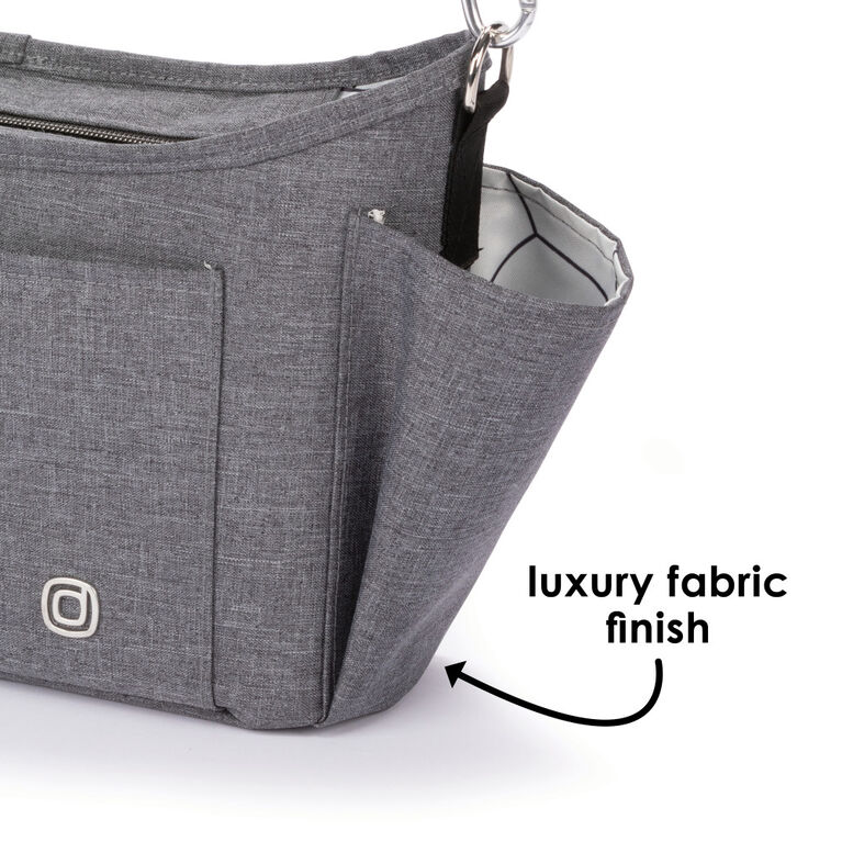 Diono Buggy Buddy XL Universal Stroller Organizer With Cup Holders, Secure Attachment, Zippered Pockets, Safe & Secure, Gray