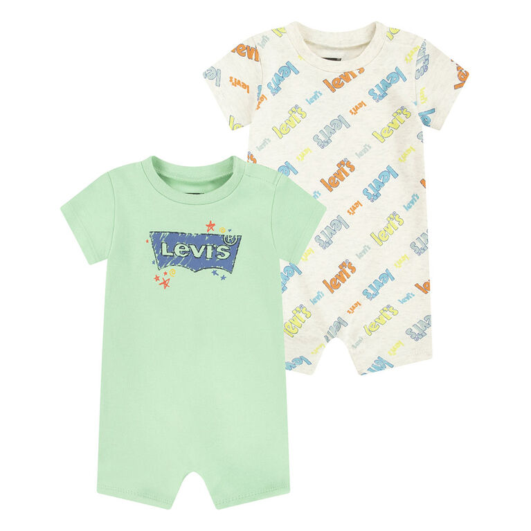 Levis  2 Pack Romper - Teal - Size 6 Months