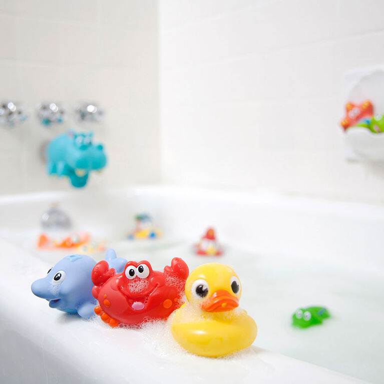 Ensemble de 10 jouets gicleurs pour le bain Little Squirts de Nuby.