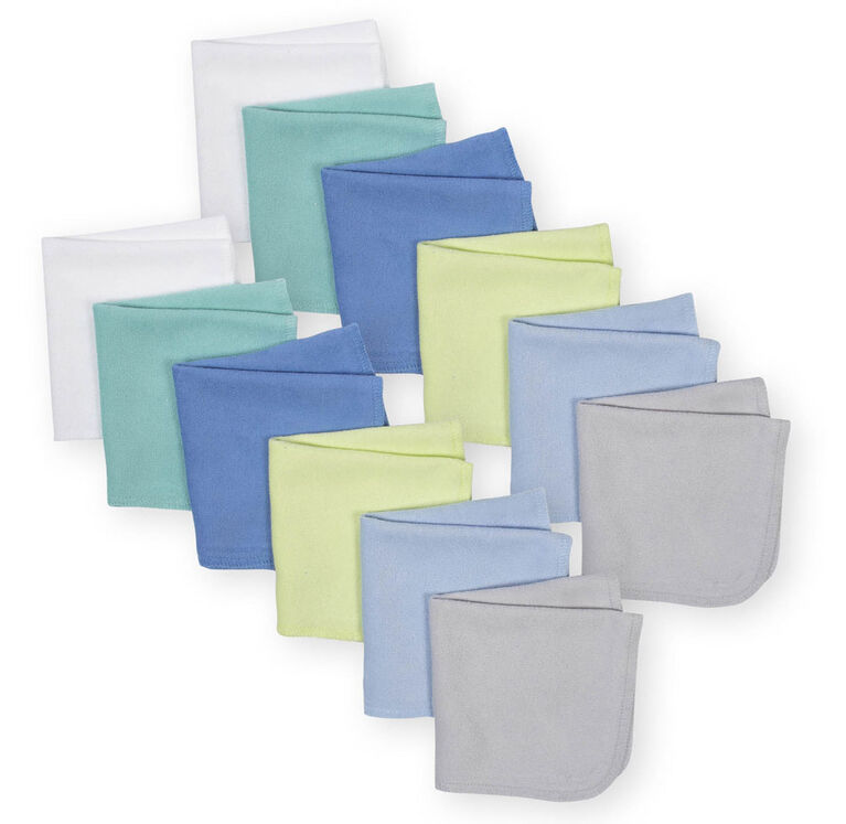 Koala Baby 12-Pack Washcloth, Blue Variety