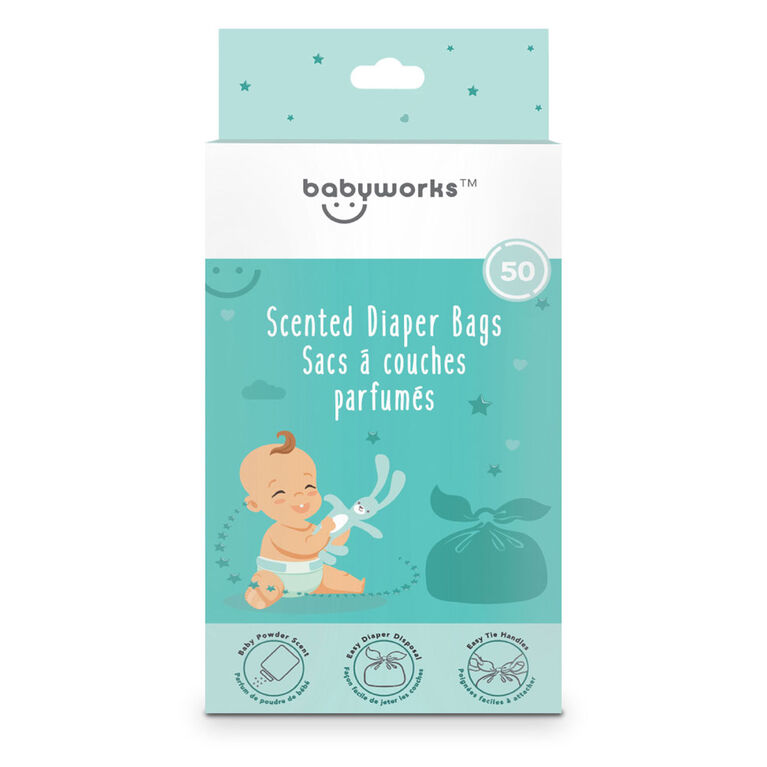 Baby Works Scented Diaper Bags - 50ct Box
