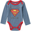 Superman 3 Piece Bodysuit Pant Bib Set 3-6 Months - Blue