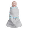 HALO SleepSack Swaddle - Ideal Temp - Heather Gray/Aqua Newborn  0-3 Months