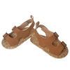 So Dorable Brown Faux Leather Sandals With Metallic Trim size 0-6 months