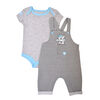 Fisher Price 2 PC overall set - White, 3 months