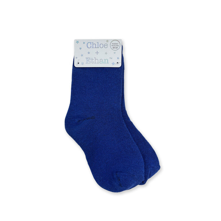 Chloe + Ethan - Toddler Socks, Royal Blue, 2T-3T