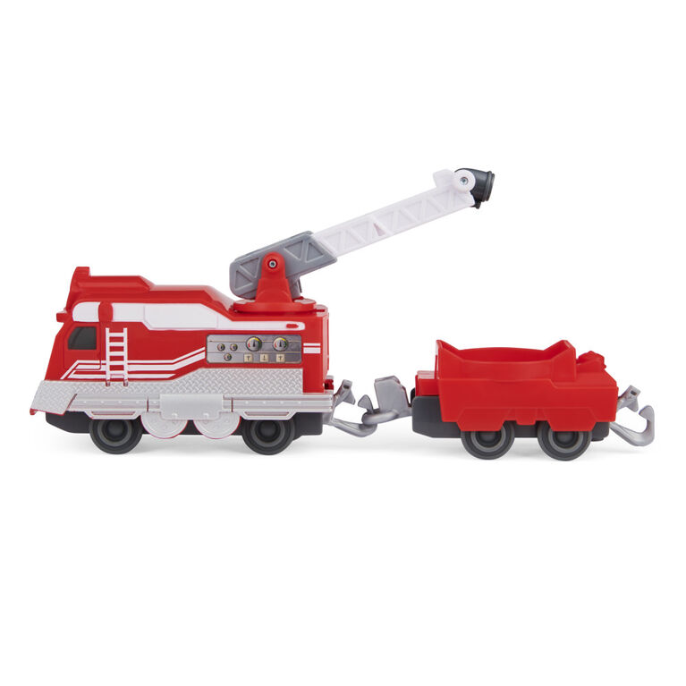 Mighty Express, Rescue Red Push and Go Toy Train with Cargo Car