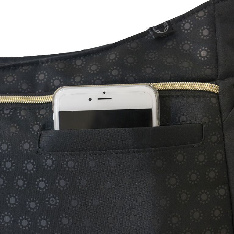 Fisher Price Hobo Diaper Bag, Gold Trim Black