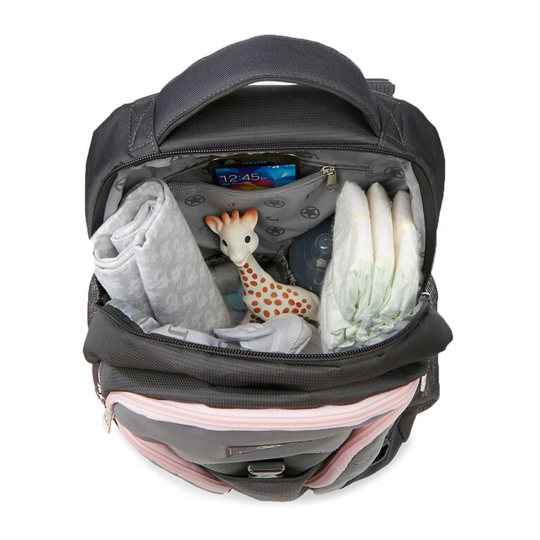 Jeep Adventurers Backpack Diaper Bag Grey Pink Babies R Us Canada