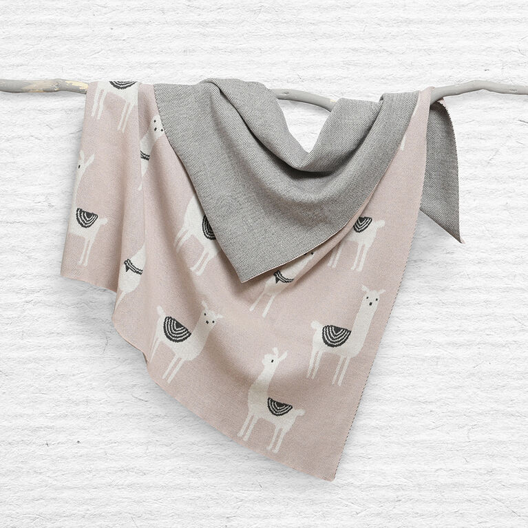 Baby's First by Nemcor Cotton Knit Baby Blanket, Llama