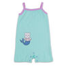 Snugabye Sleeveless Romper - Cat - Aqua, 6-9 Months