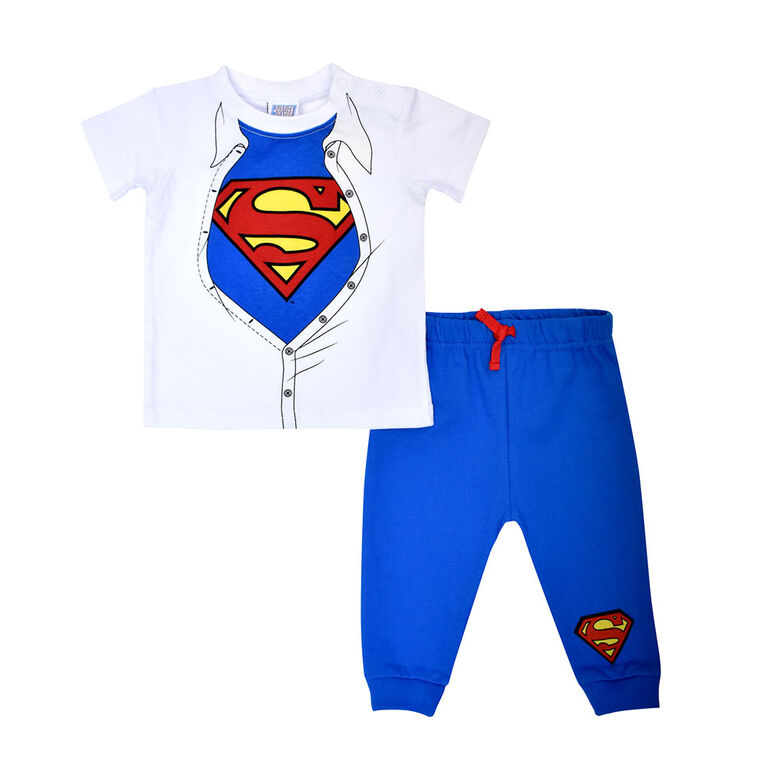 Warner's Superman 2PC jogger set - Blue, 9 Months