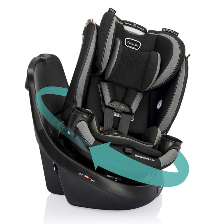 Evenflo Revolve360 Slim 2-in-1 Rotational Car Seat (Salem Black)