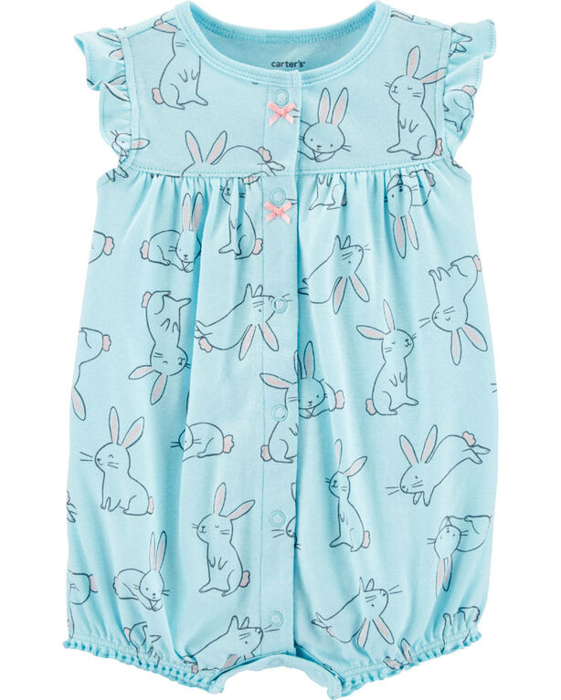 Carter's Bunny Snap-Up Romper - Blue, 12 Months