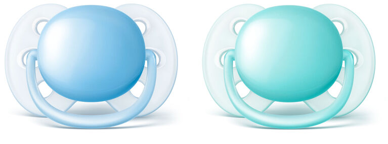 Philips AVENT Ultra Soft pacifier 0-6 Months, 2-Pack - Blue/Teal