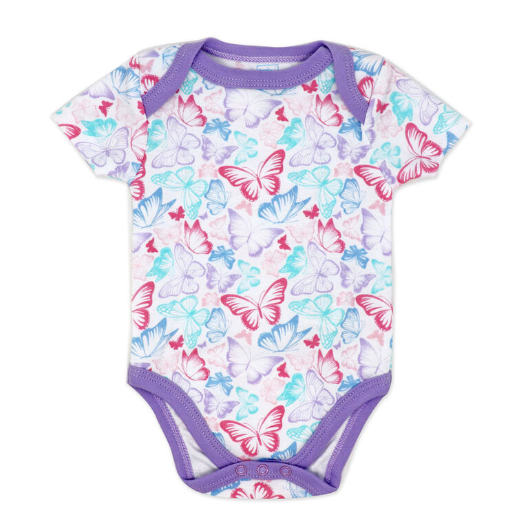 Baby Mode 3 Pack Bodysuit: Purple Butterfly