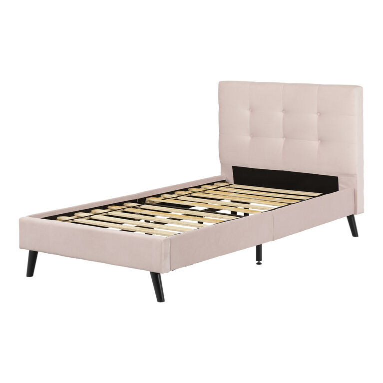 Maliza Twin Upholstered Bed Pale Pink