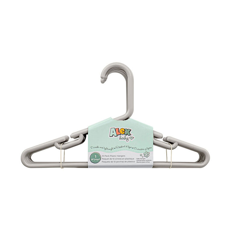 Cintres En Plastique Gris 10Pk