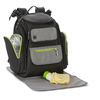 Jeep Adventurers Backpack Diaper Bag - Grey Crosshatch with Neon Green trim