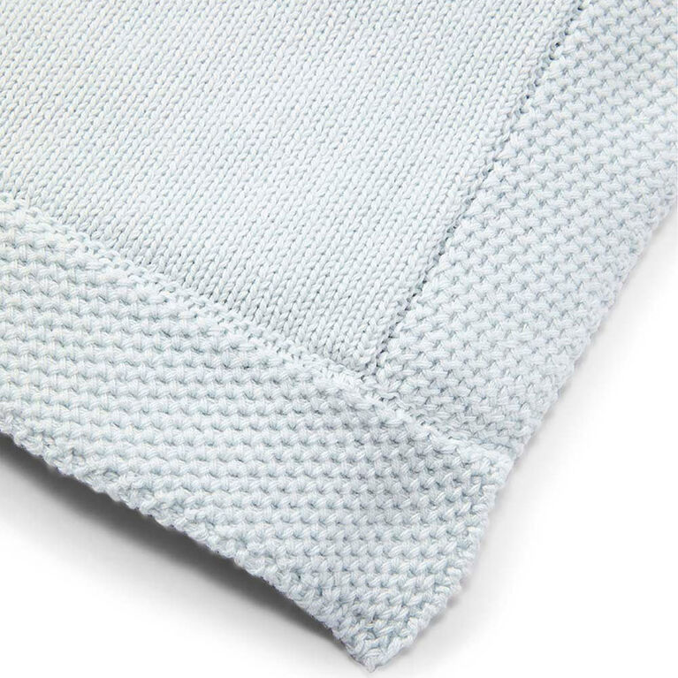 Baby Mode Signature Blue Knit Blanket with Border