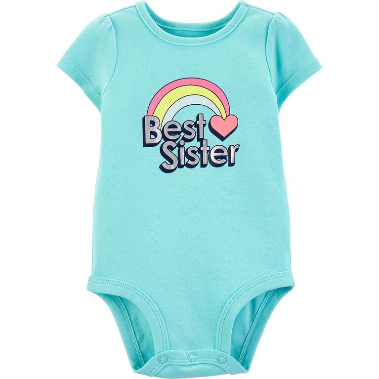 Cache-couche à collectionner arc-en-ciel Best Sister Carter's - turquoise, 12 mois.