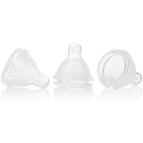T&eacute;tines en silicone sans BPA &agrave; d&eacute;bit rapide avec coupe en X et &agrave; ouverture standard Balance+ Evenflo Feeding - 8 mois et plus, emballage de 2.