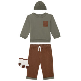 PL Baby 4 Piece Jogger Set Olive 6M