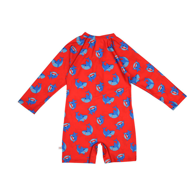 Maillot de bain 1 pièce Rashguard imprimé requin