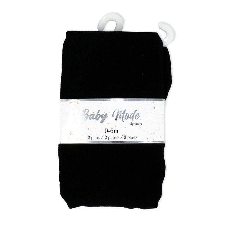 Baby Mode Signature Lot de 2 collants : noir et blanc