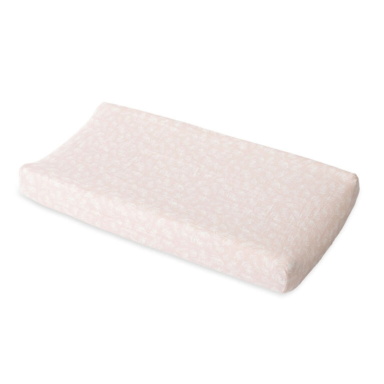 Red Rover Cotton Muslin Changing Pad Cover Pink Meadow R