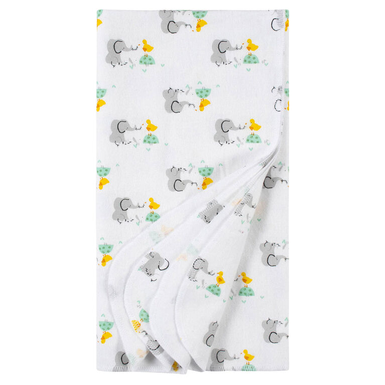 Gerber Childrenswear - 4 pack Flannel Receiving Blanket - Animals