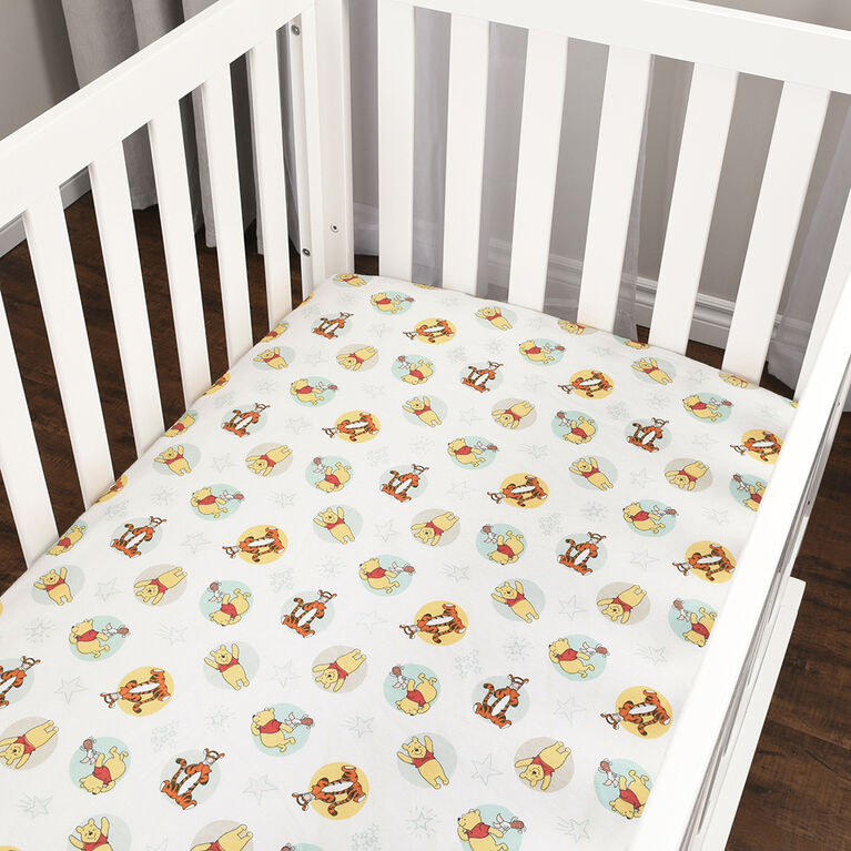 Disney Winnie the Pooh, Look to the Stars, 2-pack Flannel Fitted Crib Sheets