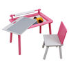 Rose / Blanc Table d'Activité en Bois avec Chaise