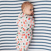 Red Rover - Cotton Muslin Crib Sheet - Navy Stripe - R Exclusive