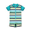 Koala Baby Short Sleeve 1Pc Romper Aqua Stripe, 0-3 Months