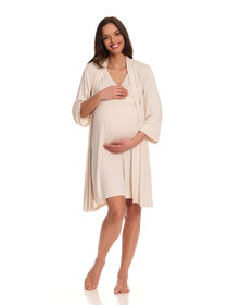 Chloe Rose 2 Piece Maternity & Nursing Robe Set Oat M