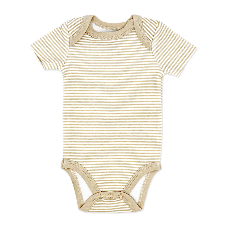 Naturelle 4 Pack Short Sleeve Bodysuit: Beige Preemie