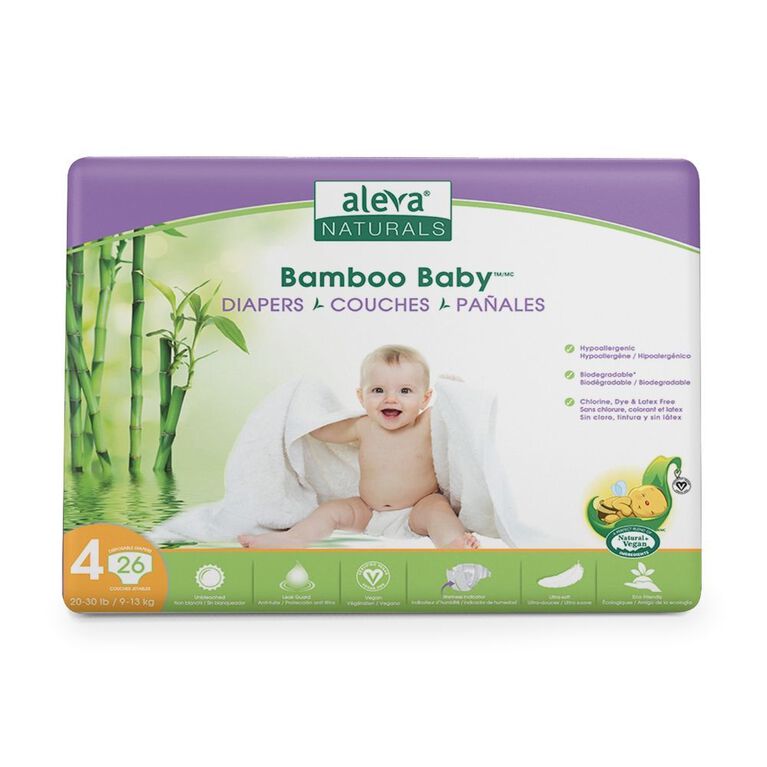 Aleva Naturals Bamboo Baby Couches - nouveau-né à taille 4 ( 20-30lbs/9-13kg) - 26 format.