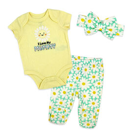 Sterling bébé Ensemble 3 pièces avec pieds : jaune soleil