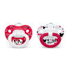 Suces orthodontiques NUK Disney Mickey Mouse et Minnie Mouse, 0 à 6 mois, paquet de 2.