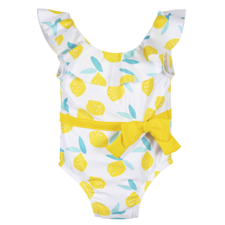 Gerber - Baby & Toddler Lemon Squeeze One-Piece Swimsuit With Ruffle - 4T