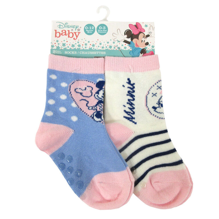 Disney 2 Pack Crew Sock Minnie Blue 0 12m Babies R Us Canada