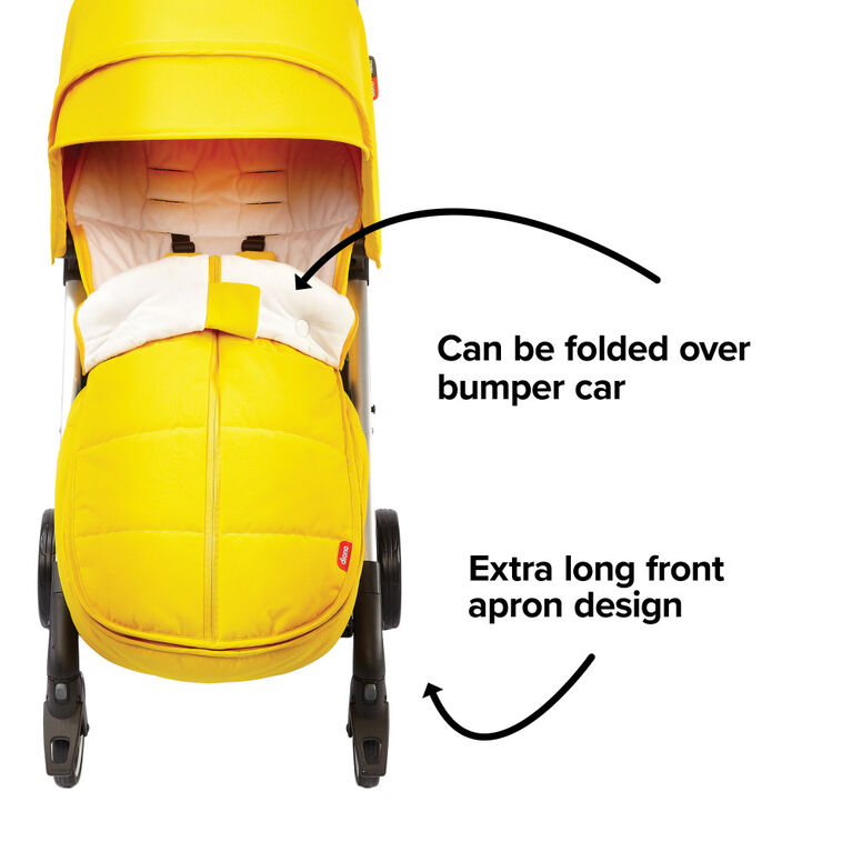 Diono All Weather Stroller Footmuff, Universal Fit from Baby to Toddler With Cozy Super Soft Padding, Weatherproof, Water Resistant Lining, Yellow Sulphur